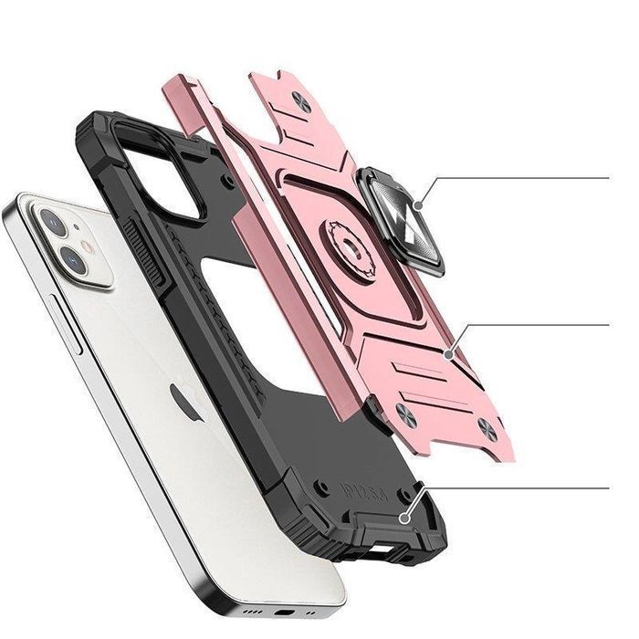 Wozinsky Ring Armor etui iPhone 14 uchwyt magnetyczny ring złote