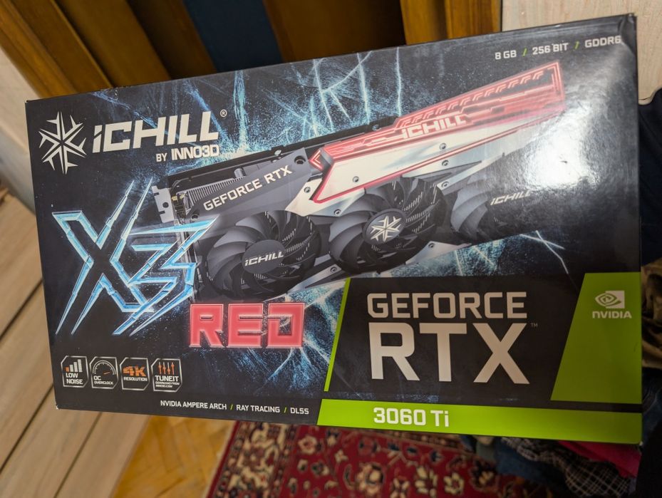 RTX 3060 Ti INNO3D Ichill X3 Red LHR — не майнилась, стан ідеальний
