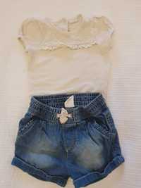 Zestaw H&M body i szorty jeans r. 68