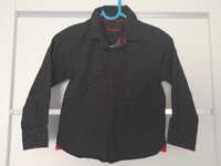 Elegancka czarna koszula w kropki dla dziewczynki (rozmiar 98)