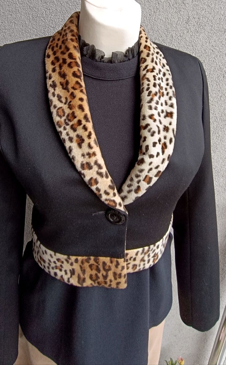 Morgan M biust 48x2 jacket krótki frak żakiet leopard panterka