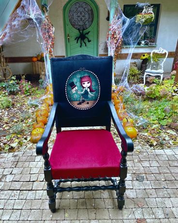 Fotel stylowy, fotel gotycki, krzesło tron, steampunk