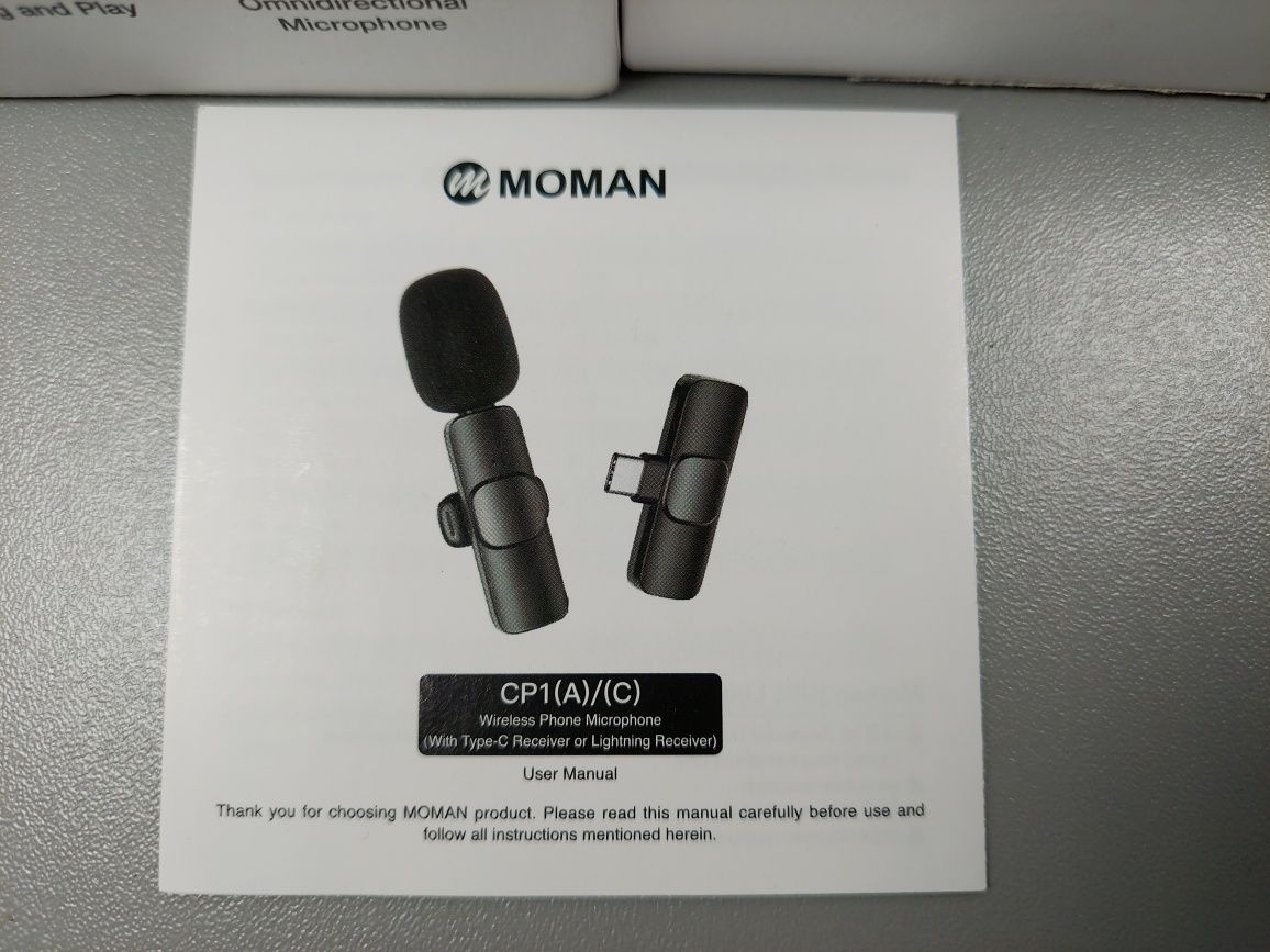 Mikrofon krawatowy MOMAN CP1 USB-C bezprzewodowy