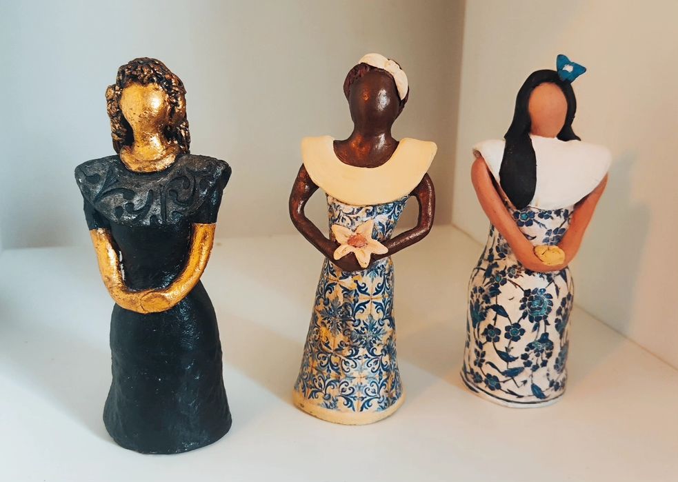 Bonecas de Barro Feitas à Mão. Peças Exclusivas (Conjunto de 3)