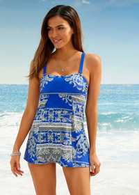 B.P.C tankini wzorzyste modne chabrowe r.50