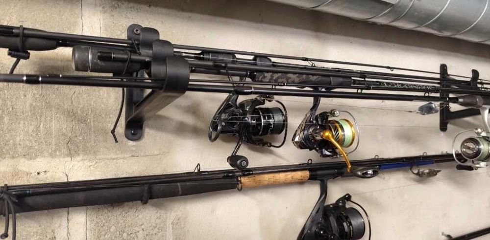 Nowe Uchwyty na Ścianie na 3 Wędki 20,5 x 17 cm Wędkarski Wieszaki