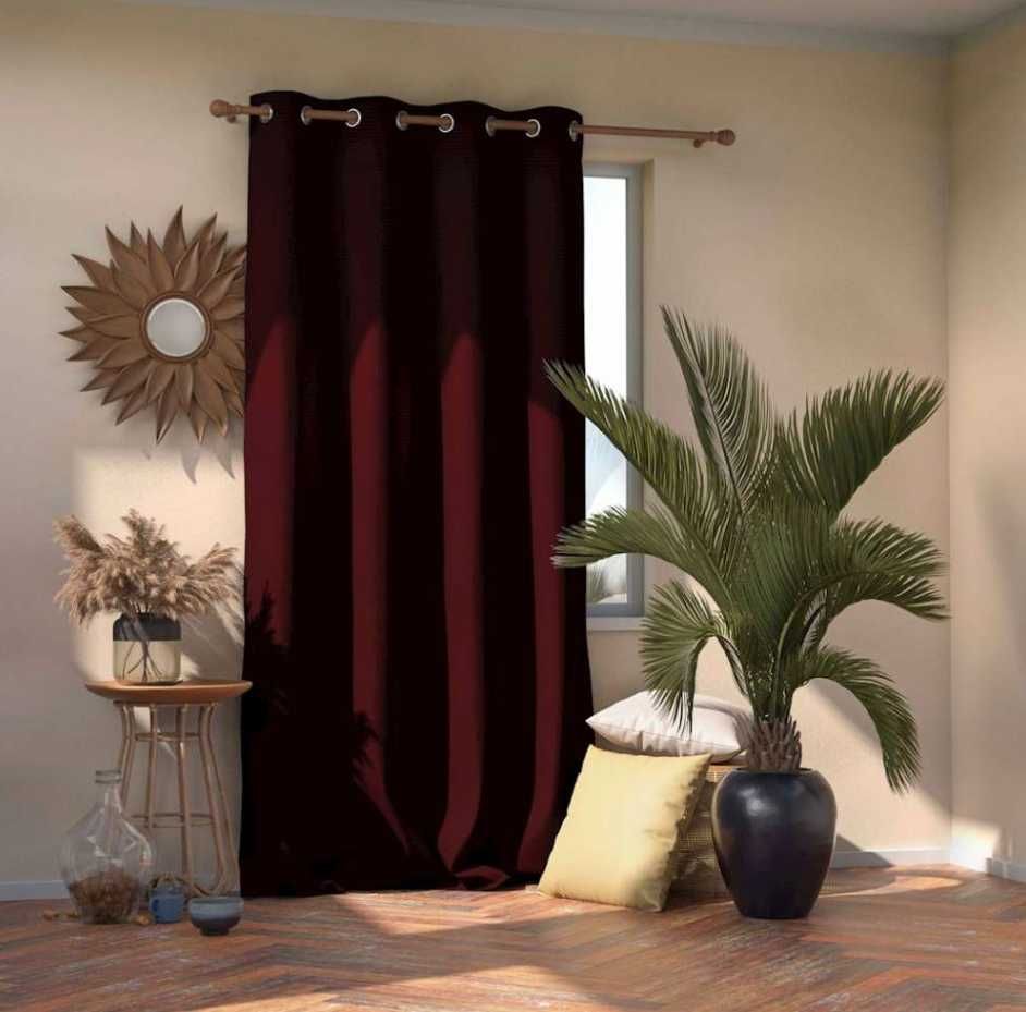 Zasłona na przelotkach - 140x270 - burgund - 2 szt. - Amelia Home