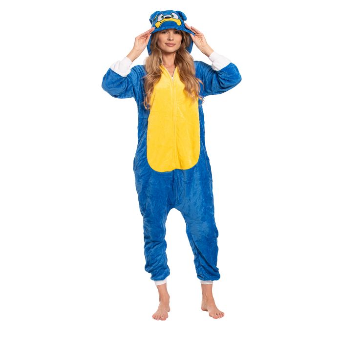 Piżama Damska Kigurumi Onesie Kostium Sonic Niebieski 175-185 cm XL
