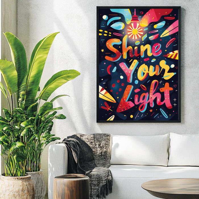 plakat abstrakcja, plakat typografia, plakat napisy na ścianę