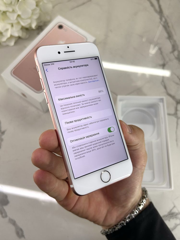 Стан Нового! iPhone 7 Rose Gold (Магазин Гарантія) Neverlock 86%АКБ