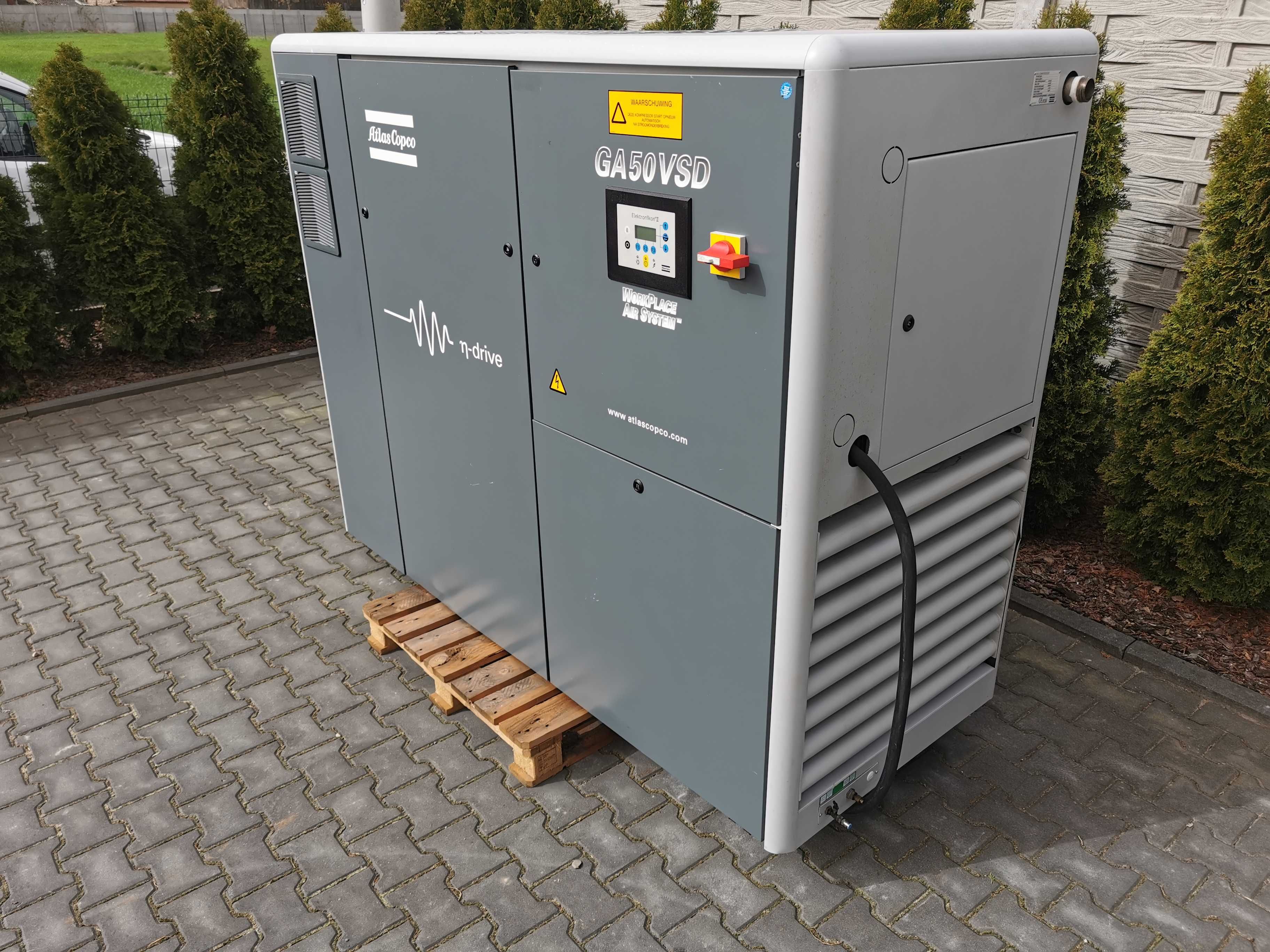 50kw +FALOWNIK Sprężarka śrubowa Atlas Copco GA50VSD kompresor 9200L/M