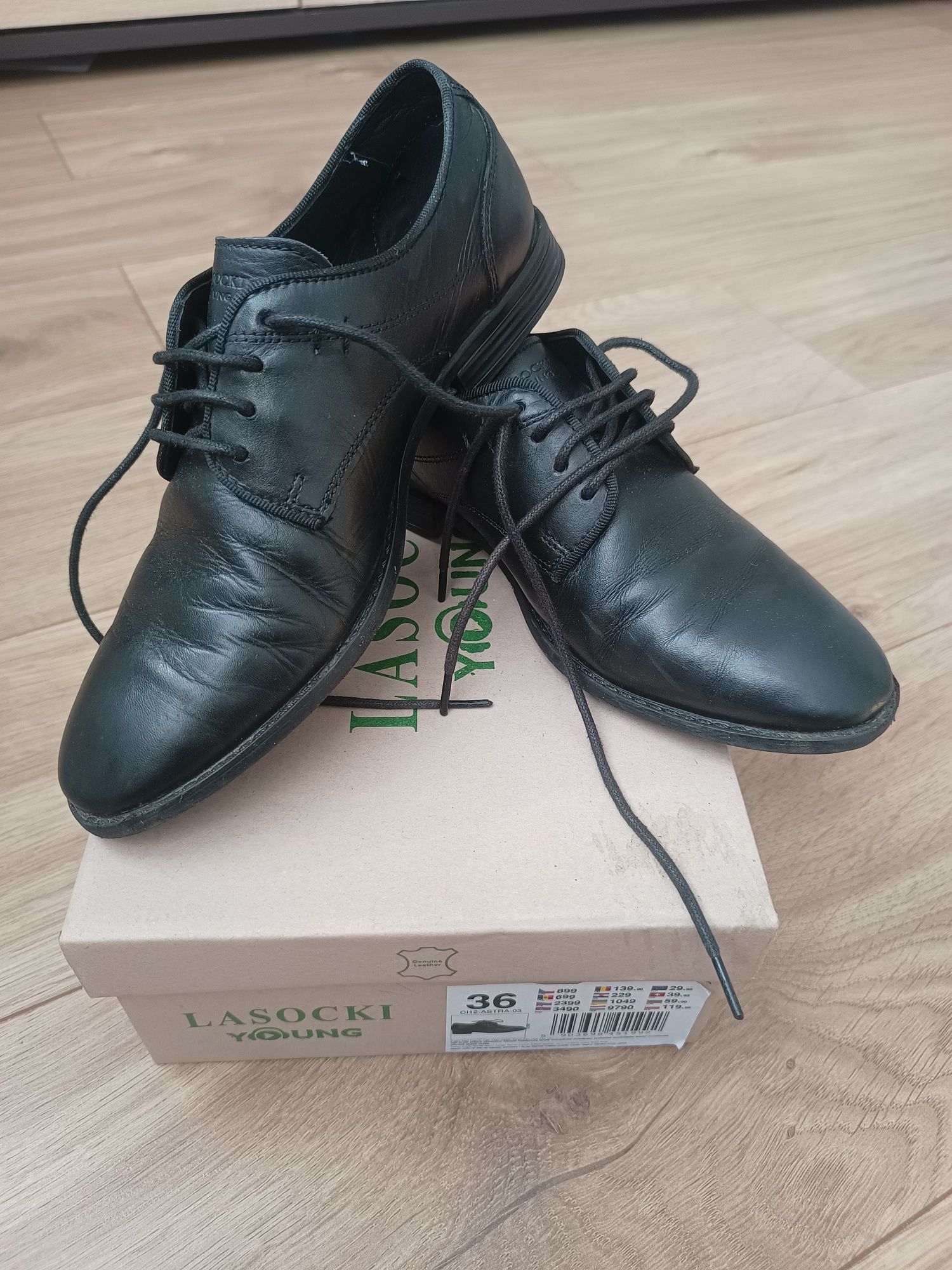 Buty wizytowe dla chłopca rozmiar 36 Lasocki