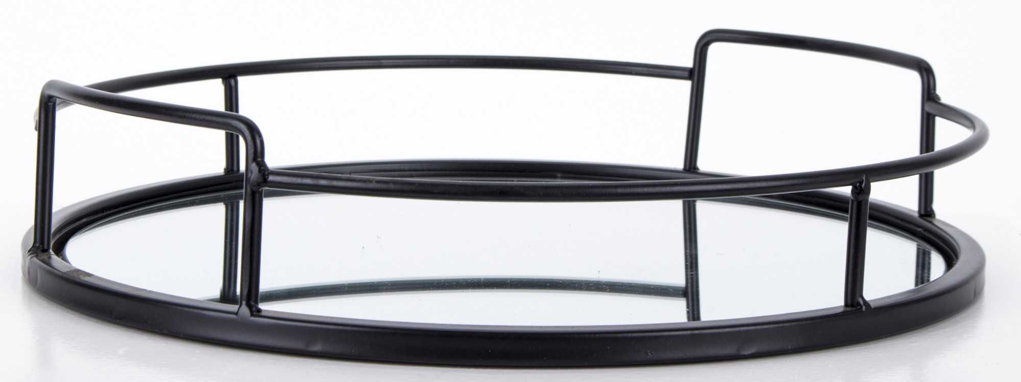 Taca lustrzana okrągła metalowa czarna Ø 32 cm