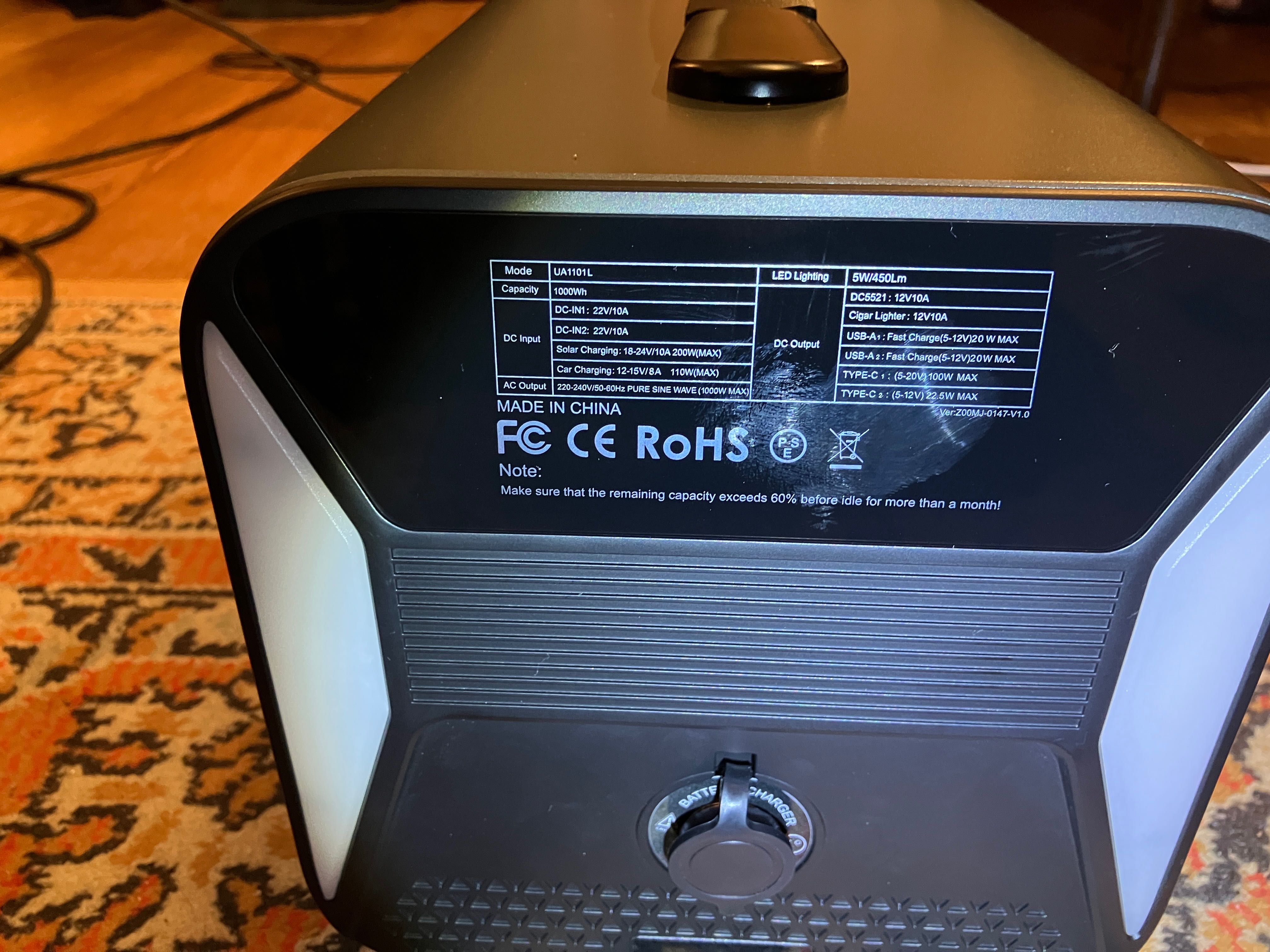 Источник бесперебойного питания ИБП Ctolity 1000W Lifepo4 UA1101L