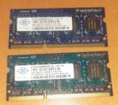 RAM laptop 4GB (2X2GB). PC3 Nanya