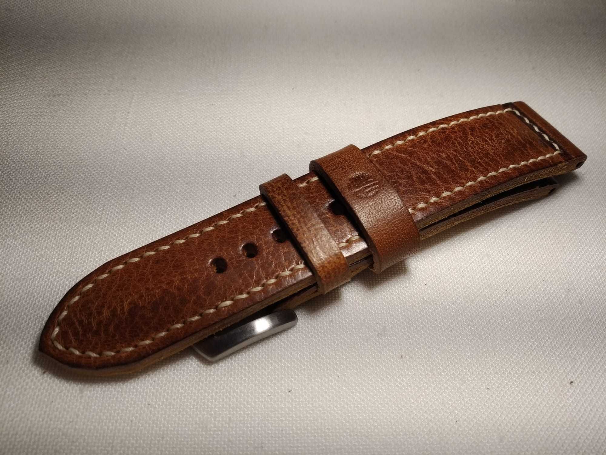 Pasek skórzany do zegarka 22 / 22 mm skóra Full Grain