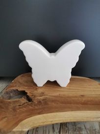 Nowy motylek dekoracyjny -ceramiczny, wys. 15 cm, biały