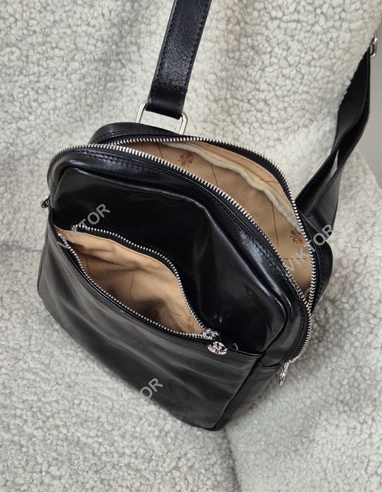 Мужская кожаная итальянская сумка VERA PELLE. Шкіряна сумка