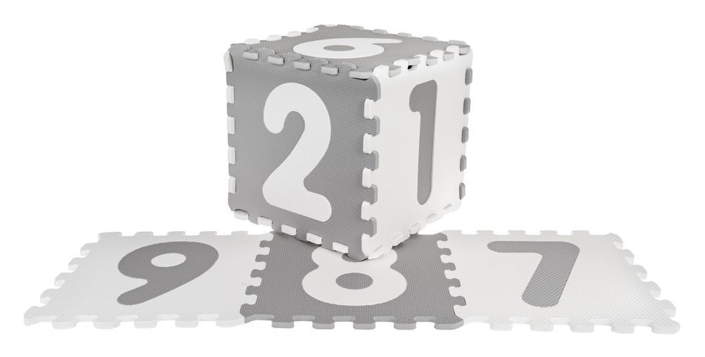 Mata Biało-Szara Z 9 Puzzli Dla Dzieci 10M+ Wyjmowane Cyfry Litery