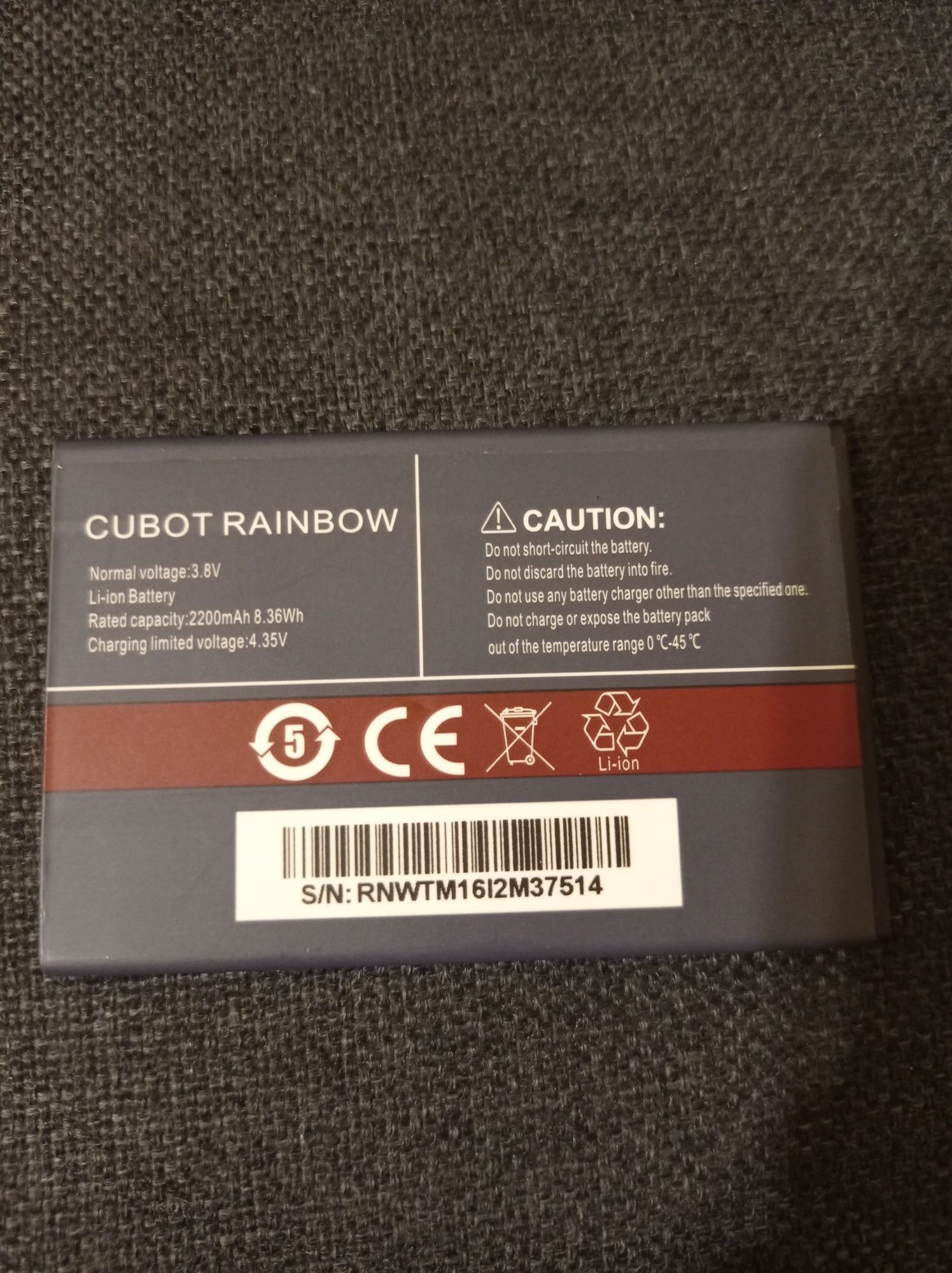 Bateria Rainbow CUBOT 3,8V 2200 mAh