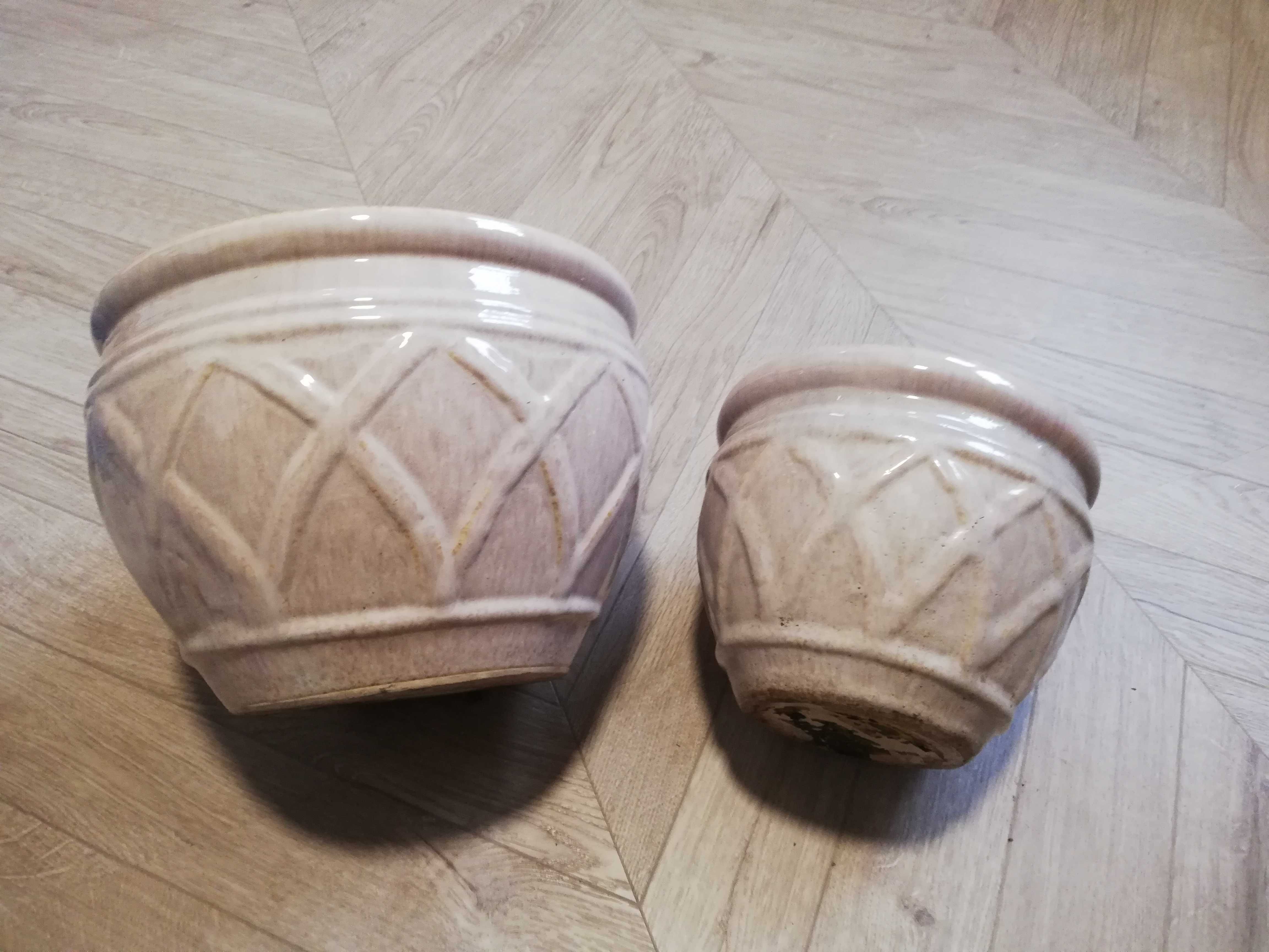 Donica ceramiczna zestaw 2szt doniczki osłonki