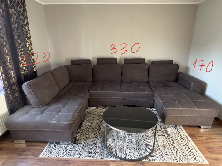 Duży narożnik z funkcją spania – idealny stan