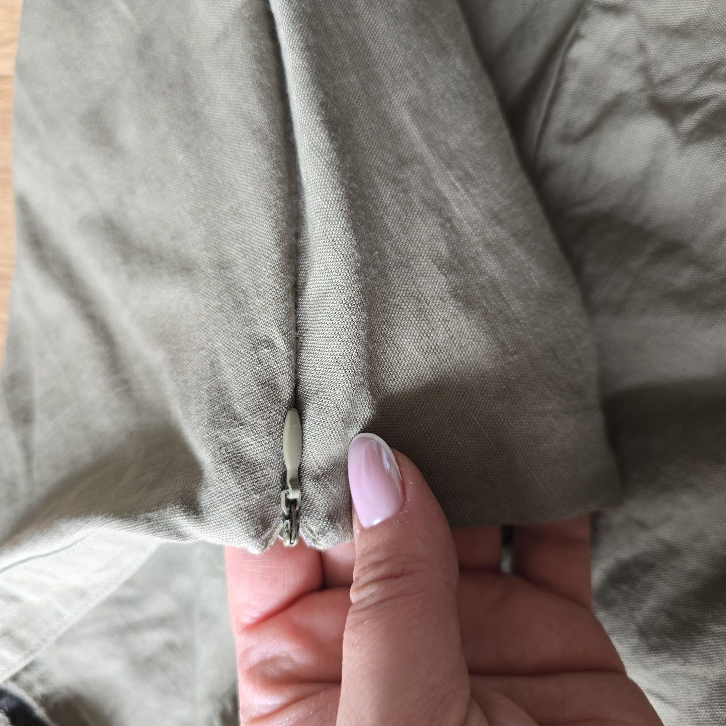 Spódnica midi Zara s 36 38 m len linen bawełna letnia