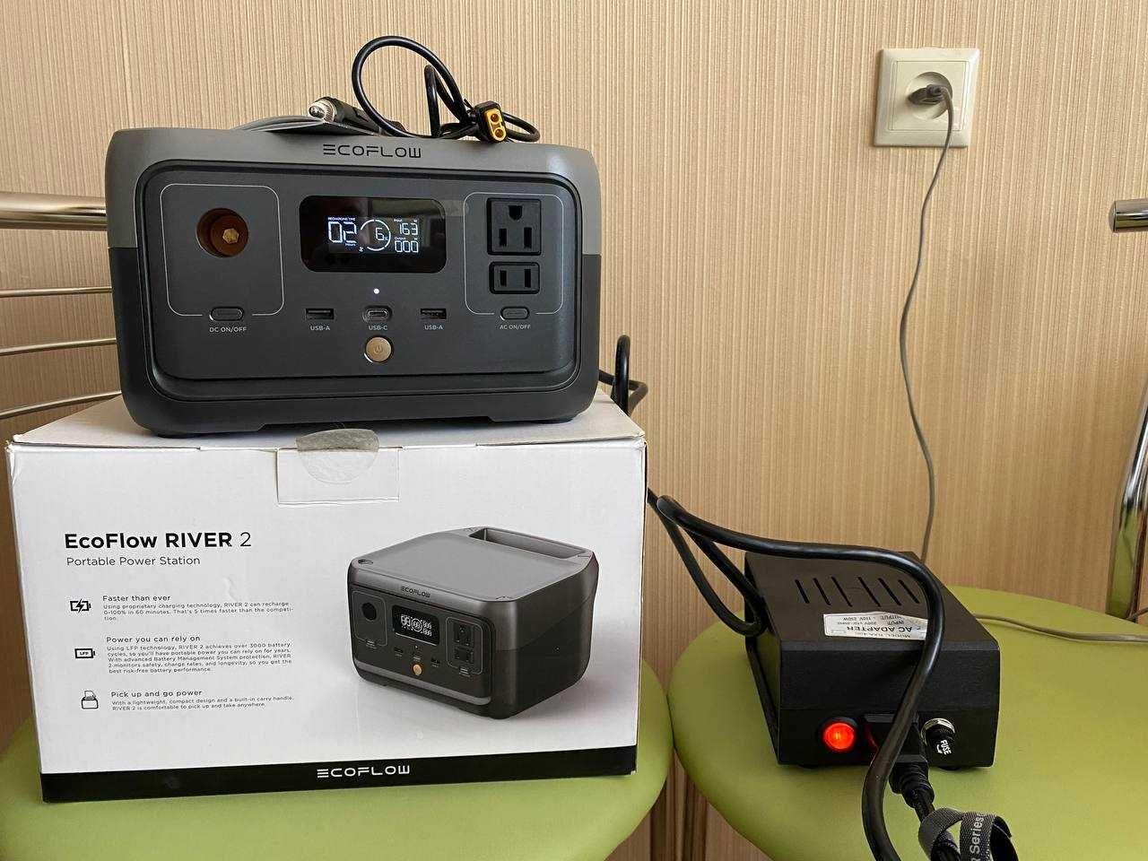 Зарядна станція Ecoflow River 2 (US) + перетворювач