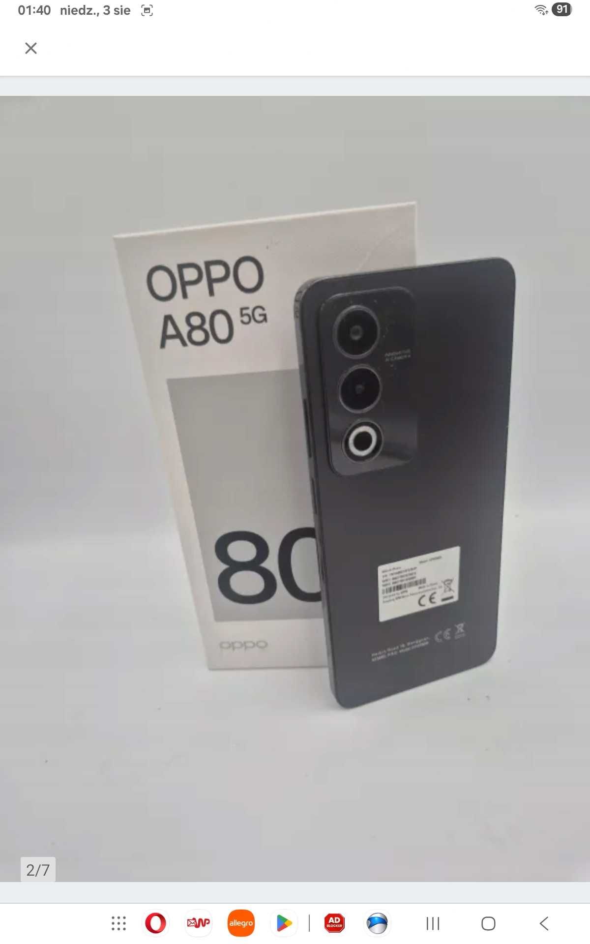 SUPER OPPO A80 5Gna gwarancji producenta. Pamięć 8/256 gb