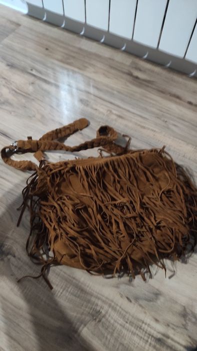 Brązowa torebka frędzle