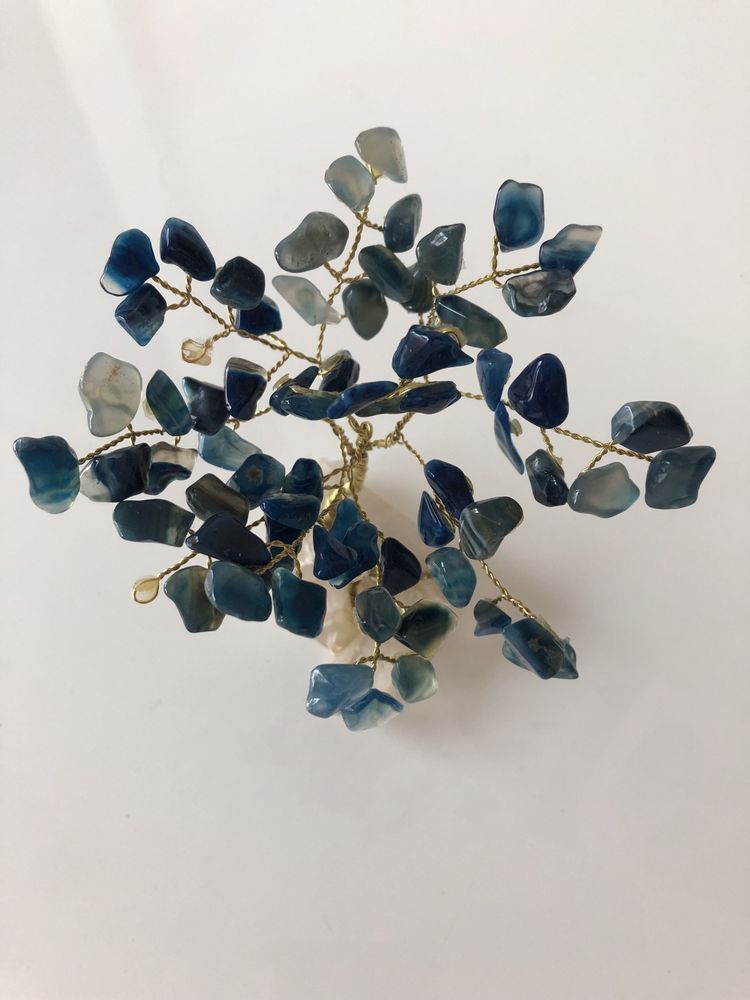 Árvore de gemas pedra da vida quartzo azul