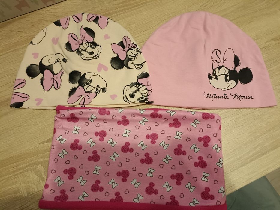 Zestaw 2 czapki plus komin Myszka Minnie roz. 52