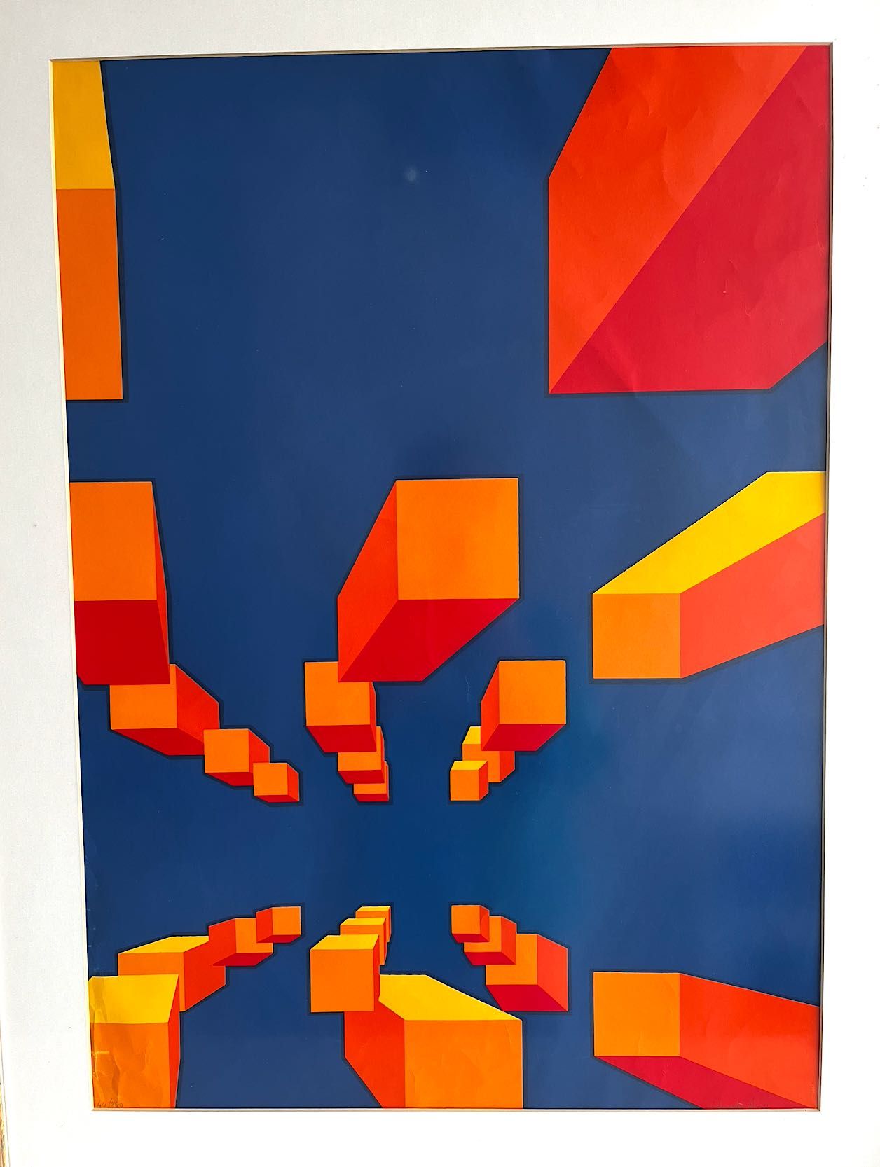 Quadro[serigrafia) abstracto com figuras geométricas  — 55€