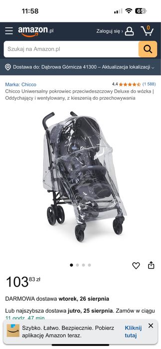 Uniwersalny Pokrowiec na wozek spacerowy typu parasolka