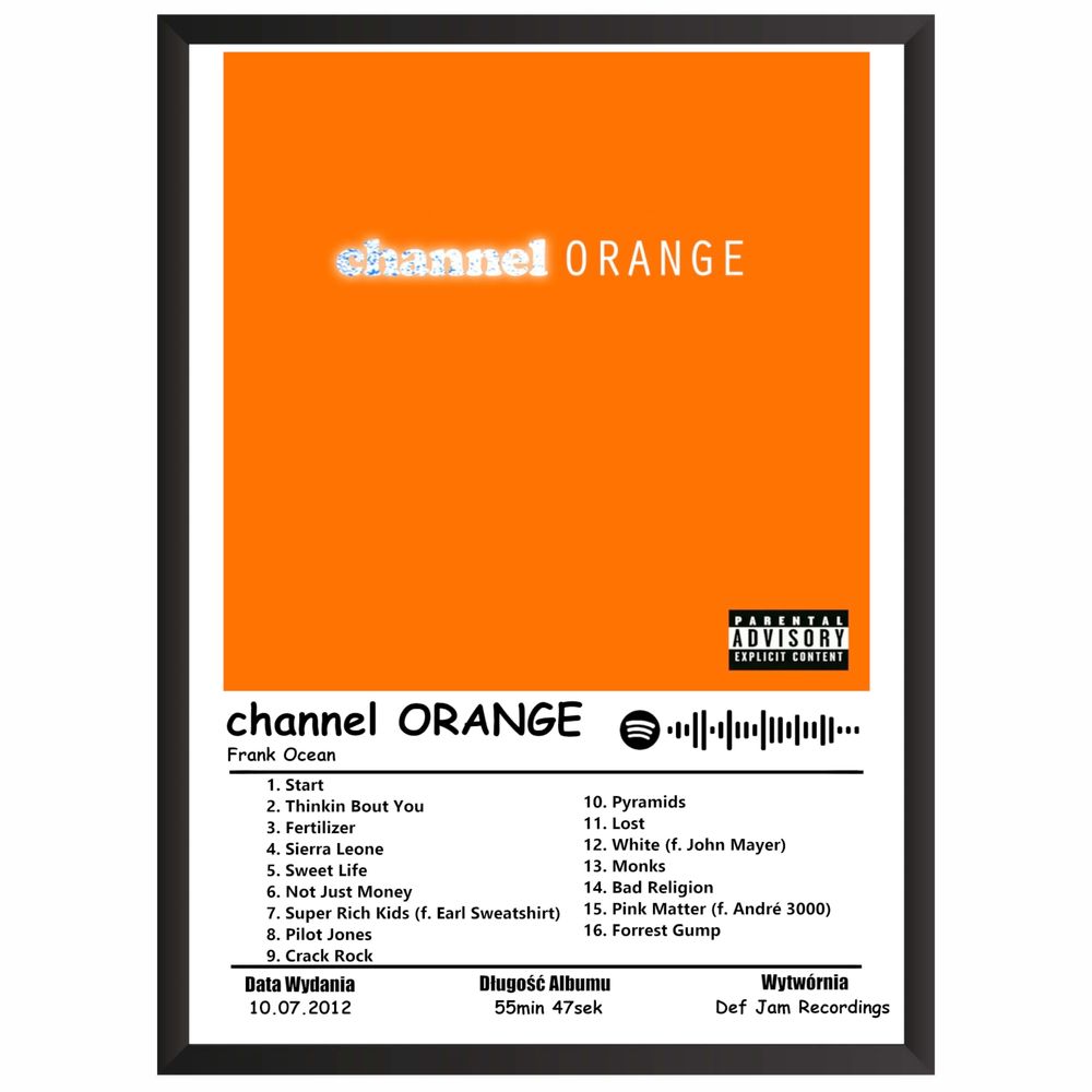 Plakat obraz w ramce album Frank Ocean Chanell Orange