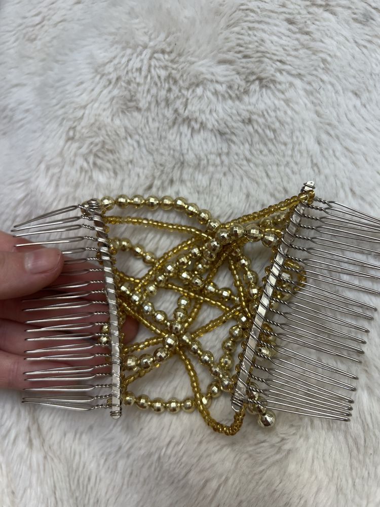 Klip do włosów vintage aesthetic elegancki klasyczny koraliki szykowna