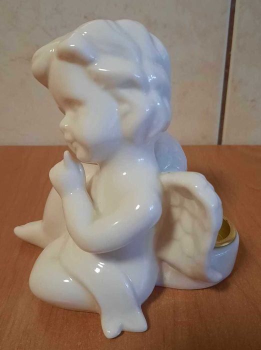 Aniołek biały świecznik