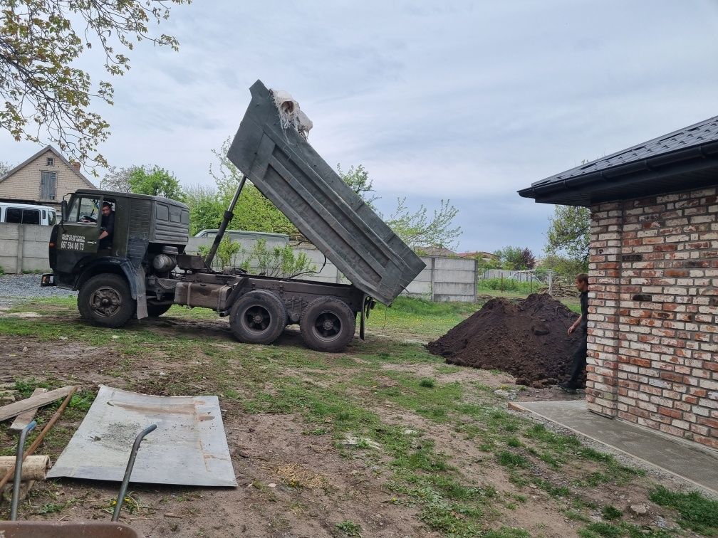 Чернозем, песок, щебень, отсев, шлак. Доставка КАМАЗОМ