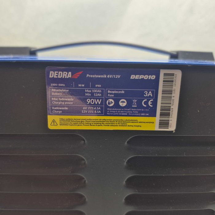 Prostownik Dedra DEP010 90W 6V/12V; Komis Jasło Igielna