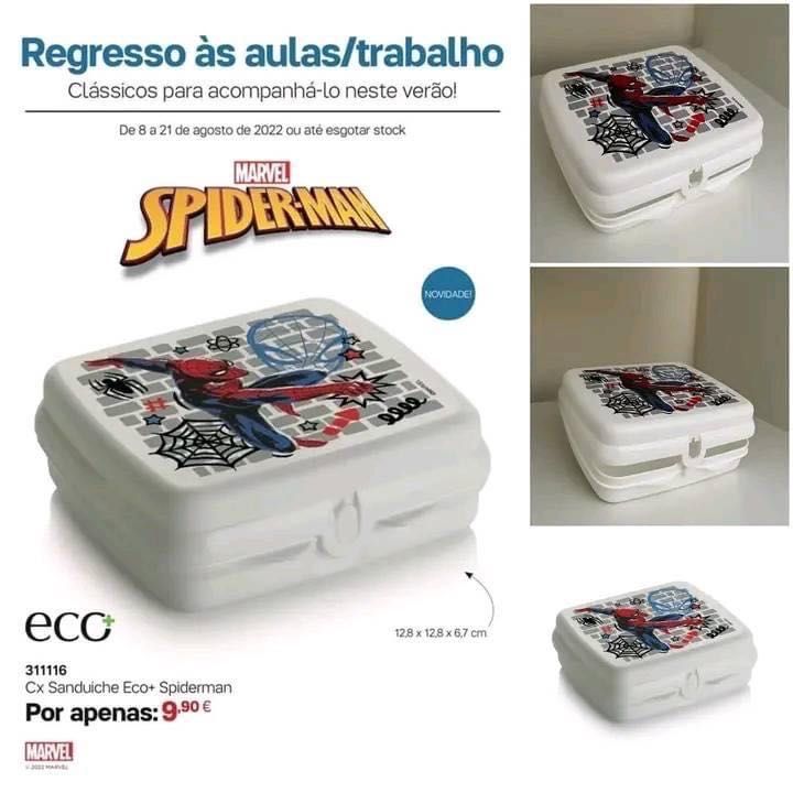 Caixa sanduíche "Homem Aranha" Tupperware