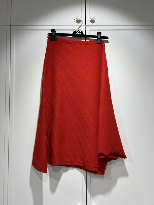 Balenciaga оригінал червона тепла спідниця міді юбка вовна