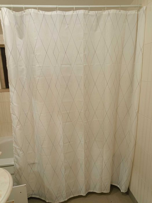 Cortina duche 180x200cm + varão extensível