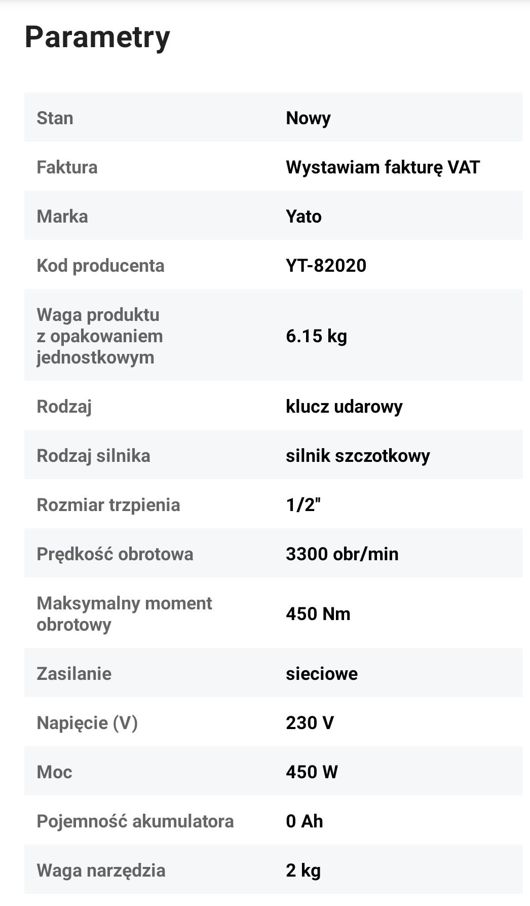 Elektryczny klucz udarowy