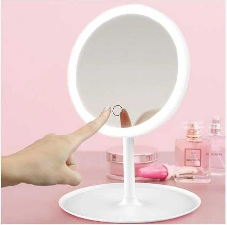 Настольное зеркало с Led подсветкой Makeup mirror розовое