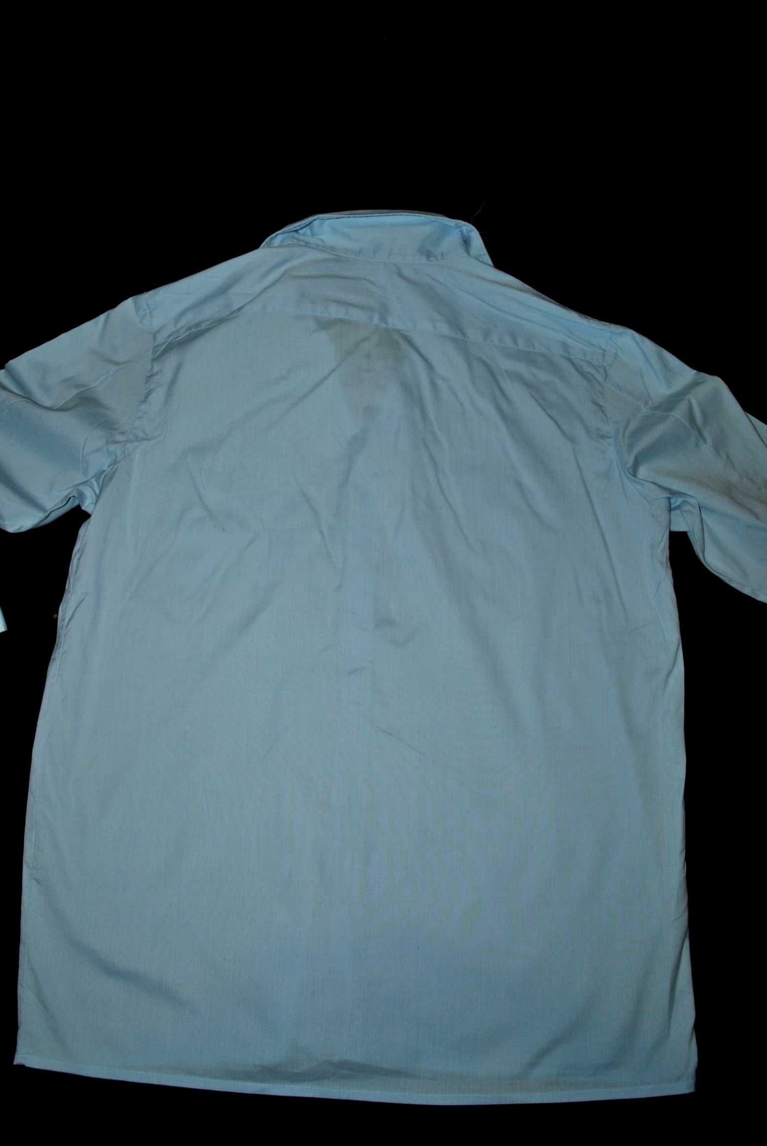 Рубашка L мужская хлопок голубая с длинным рукавом есть нюанс