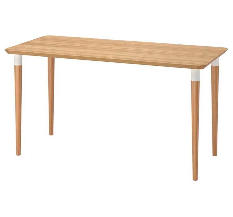 Biurko Stół IKEA ANFALLARE / HILVER bambus 140x65 cm