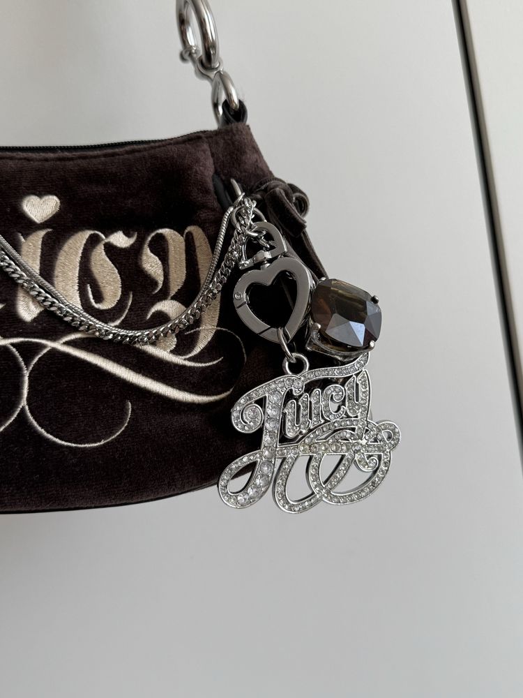 Juicy Couture mini velour handbag torebka bling pluszowa