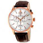 Zegarek EDOX Les Vauberts Big Date Rose Gold PVD Chronograph Pudełko