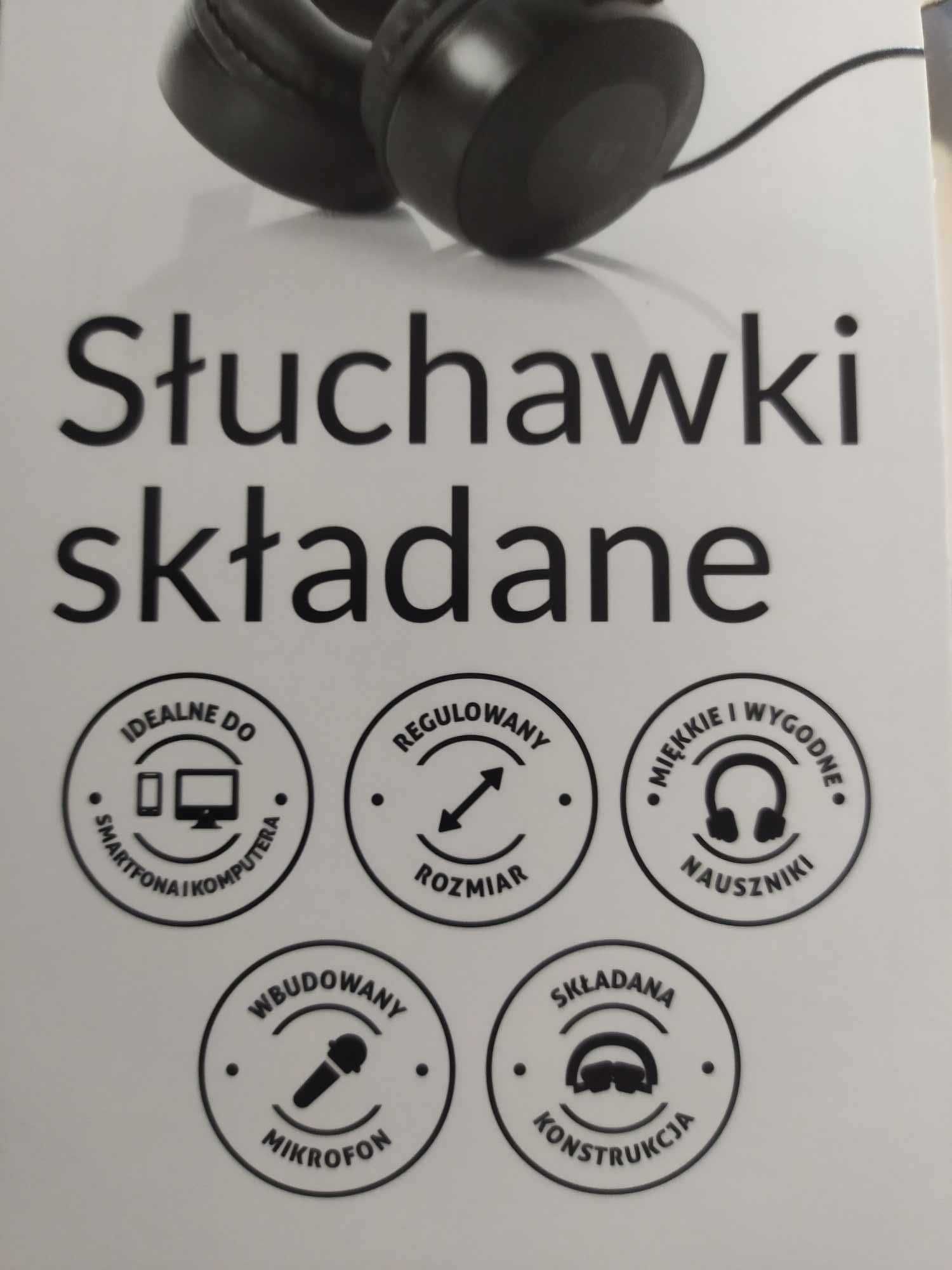 Słuchawki nauszne przewodowe składane Hykker czarne