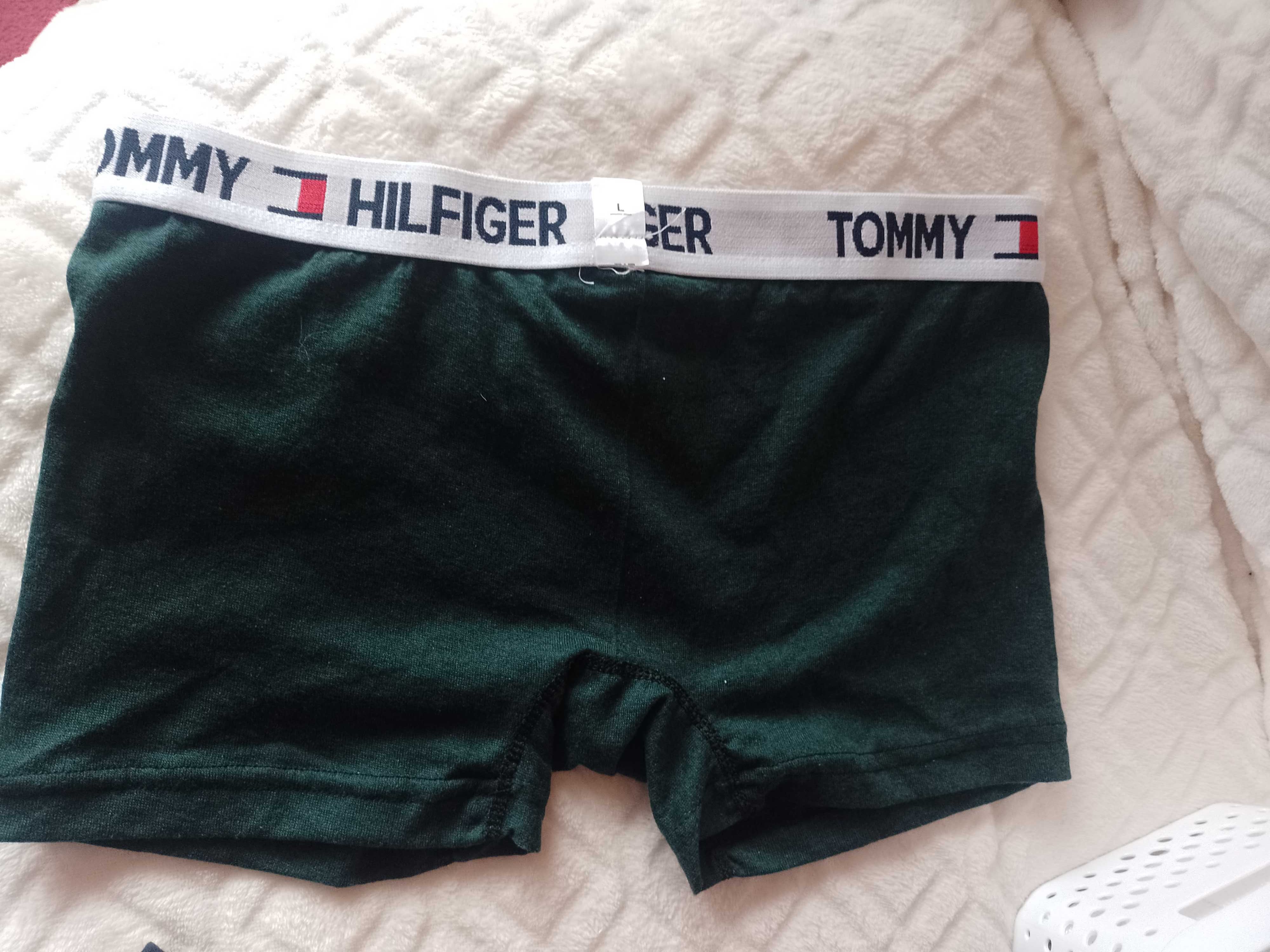 (L) Tommy Hilfiger/ Zielone Bokserki, szorty do spania